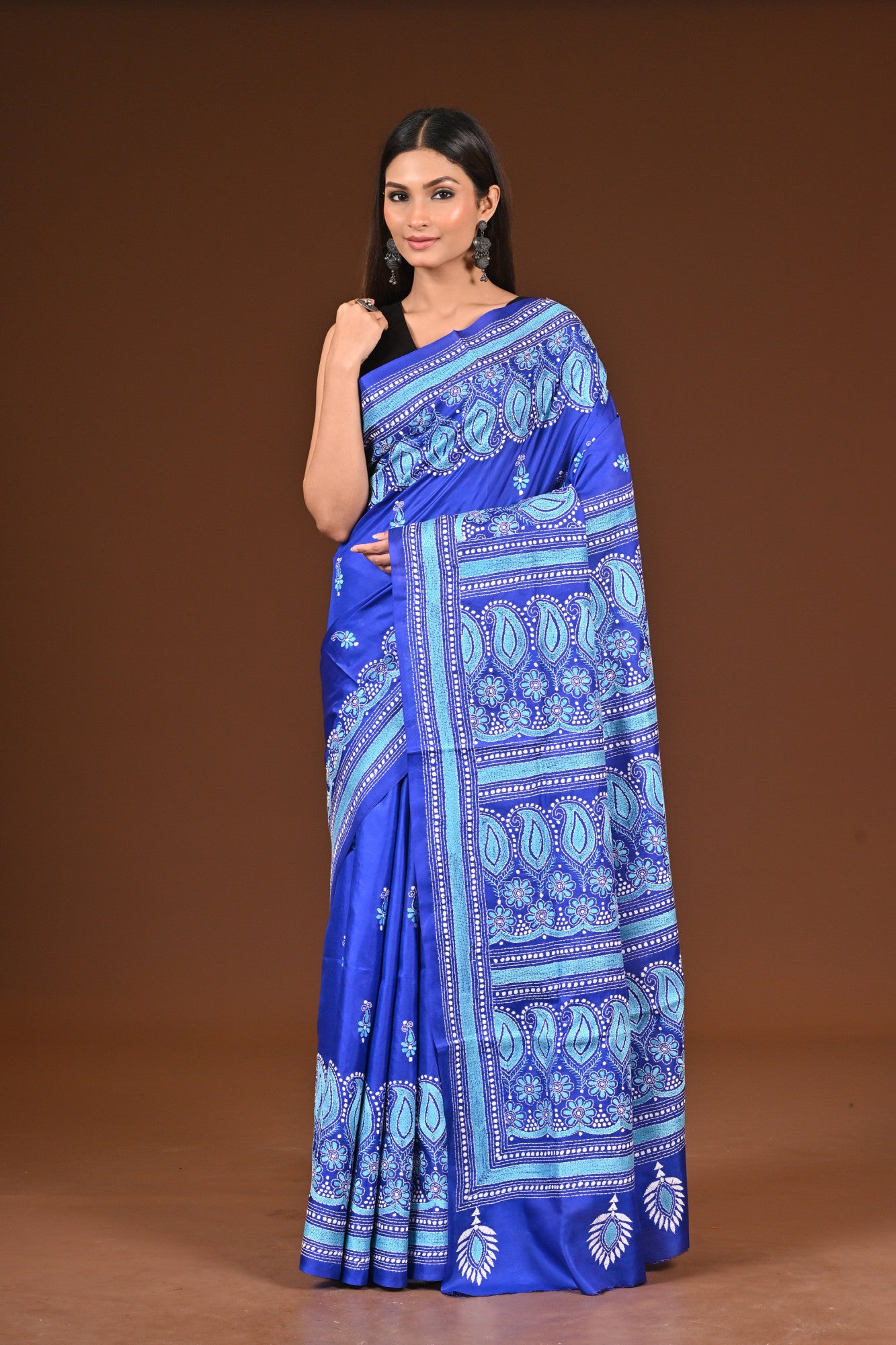 PURE  SILK KANTHA SAREE Thumbnail