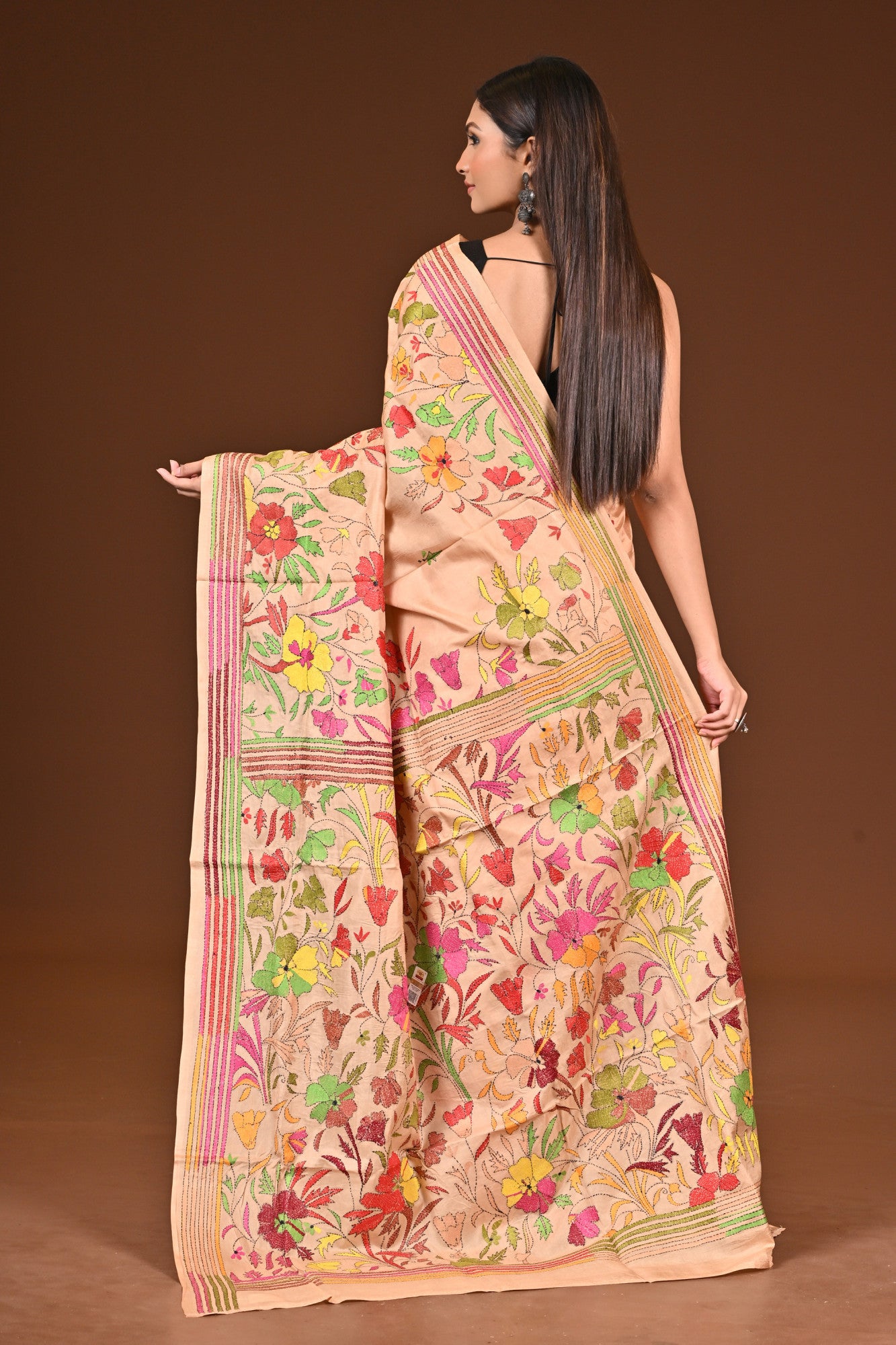 PURE  SILK KANTHA SAREE Thumbnail