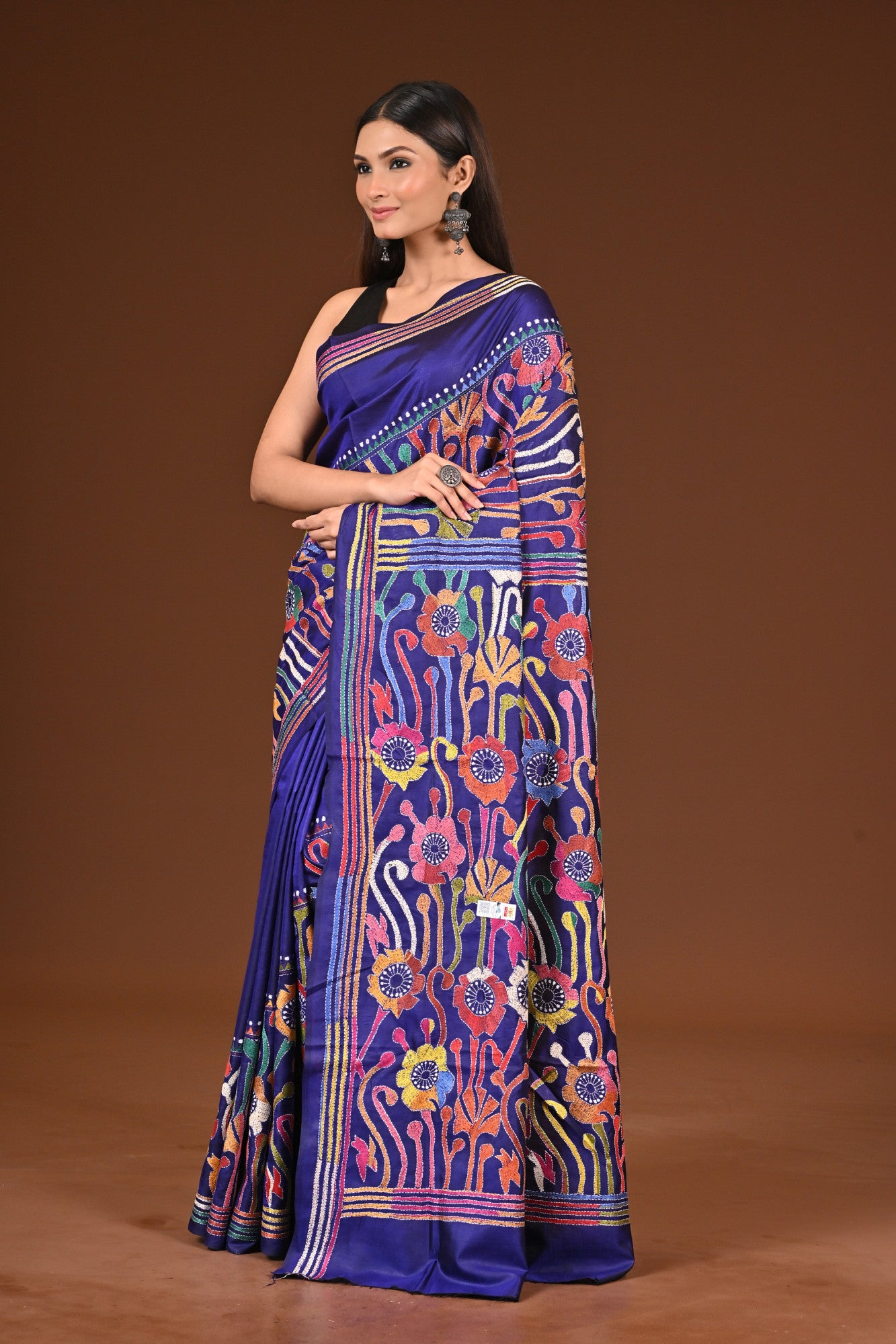 PURE  SILK KANTHA SAREE Thumbnail