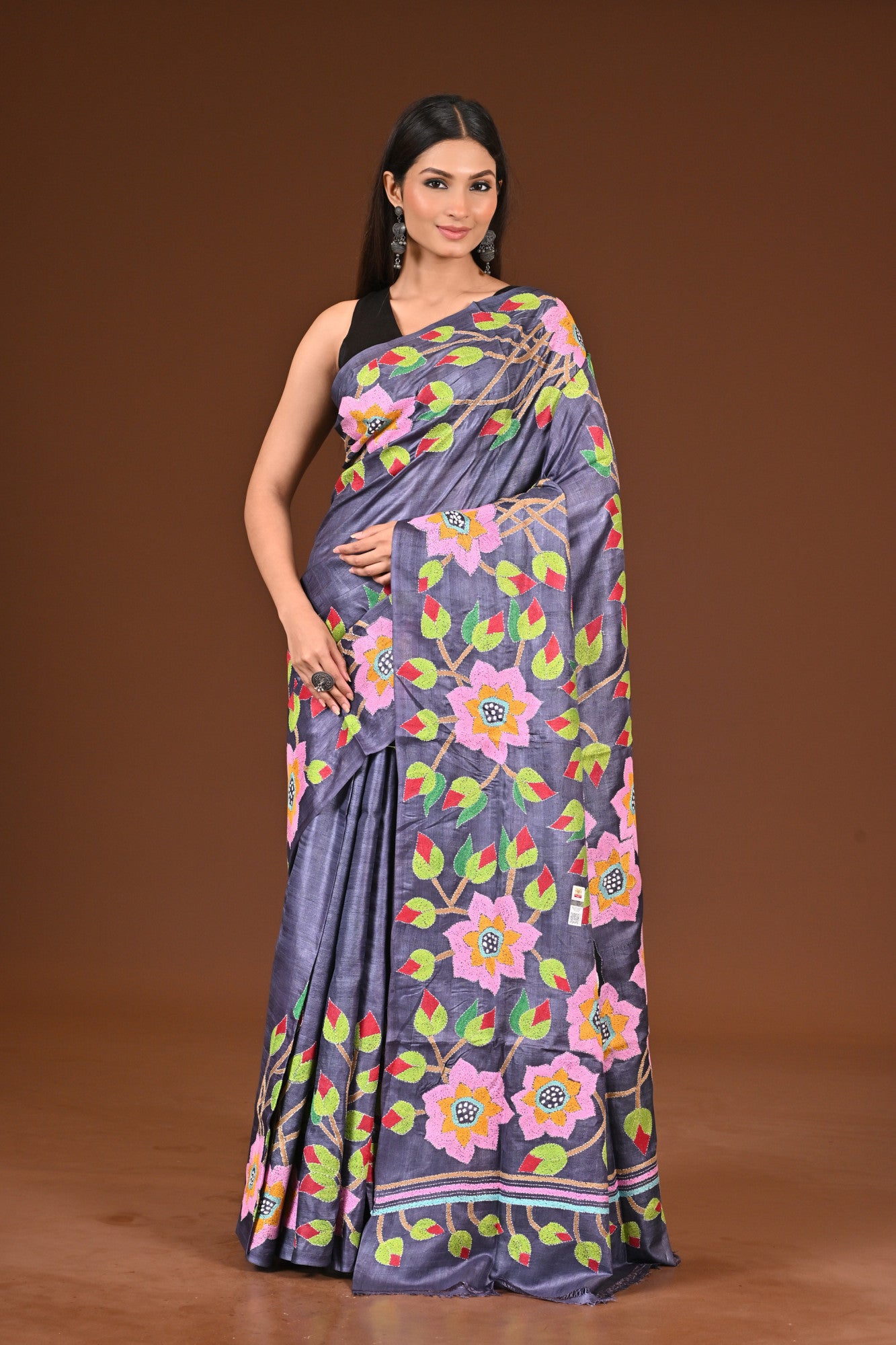 PURE  SILK KANTHA SAREE