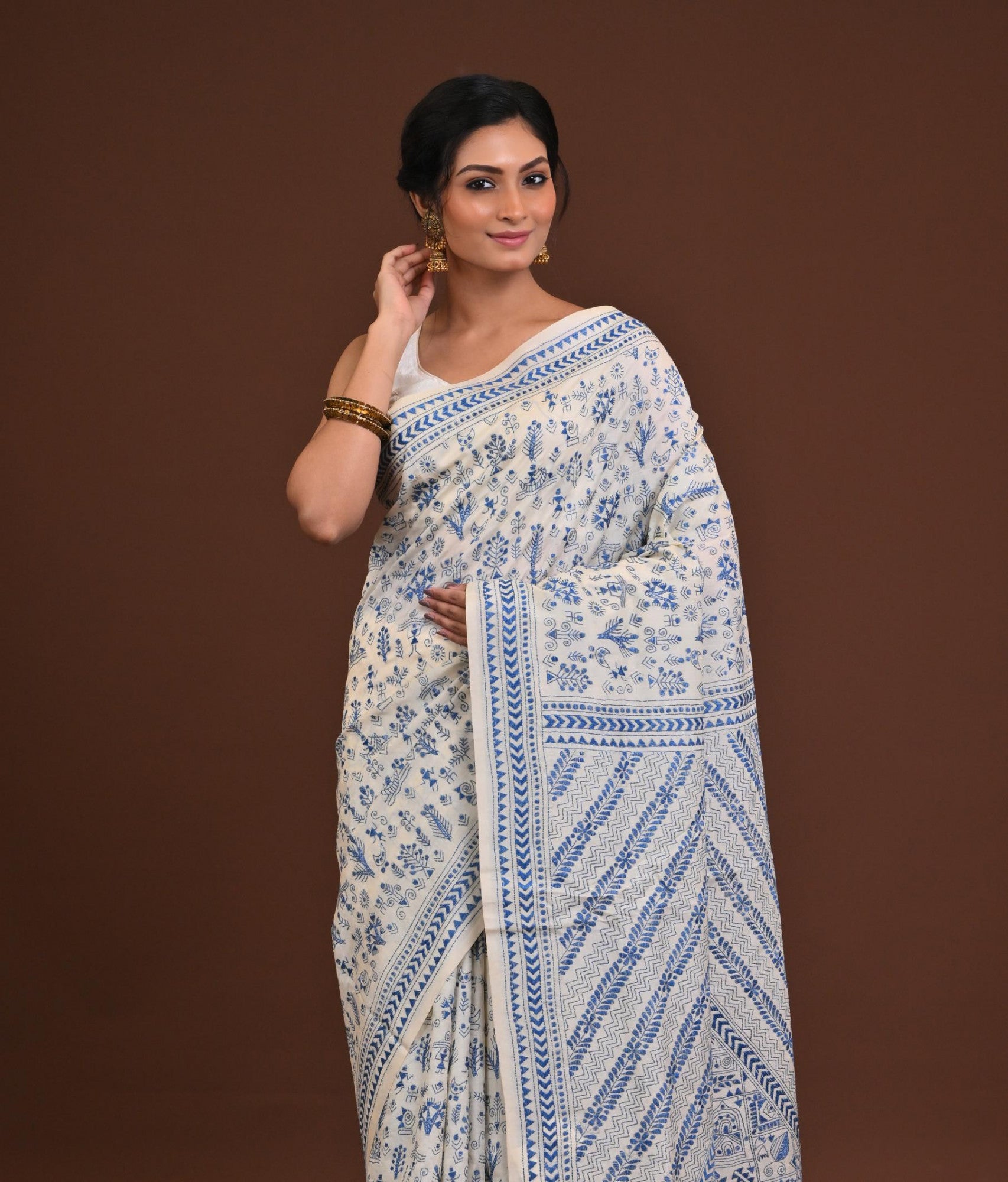 Pure Silk Kantha Saree Thumbnail