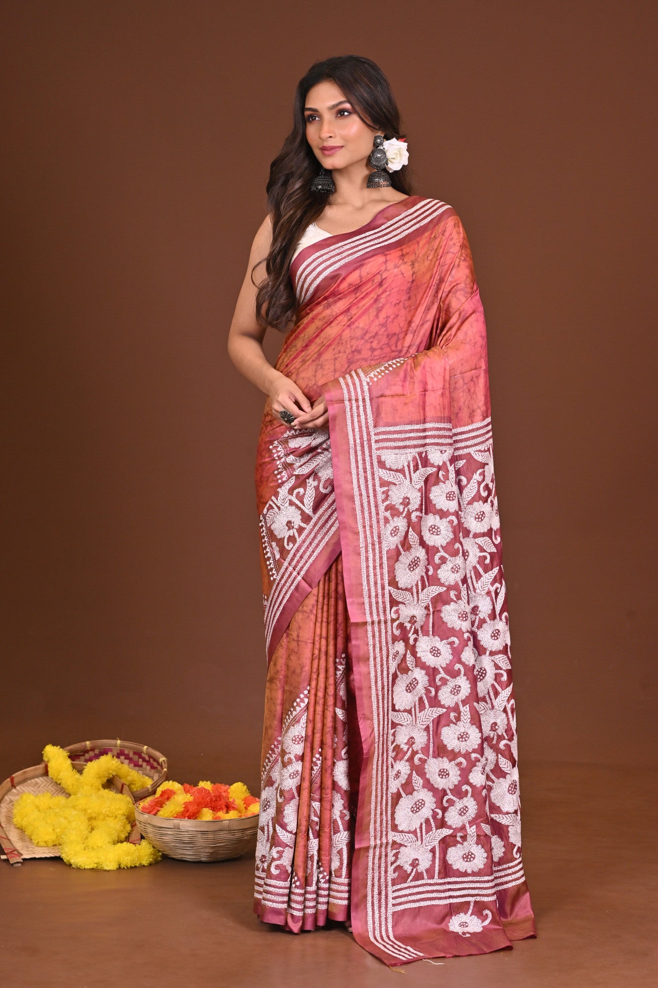 RANGAMRITTIKA BLENDED SILK KANTHA SAREE Thumbnail
