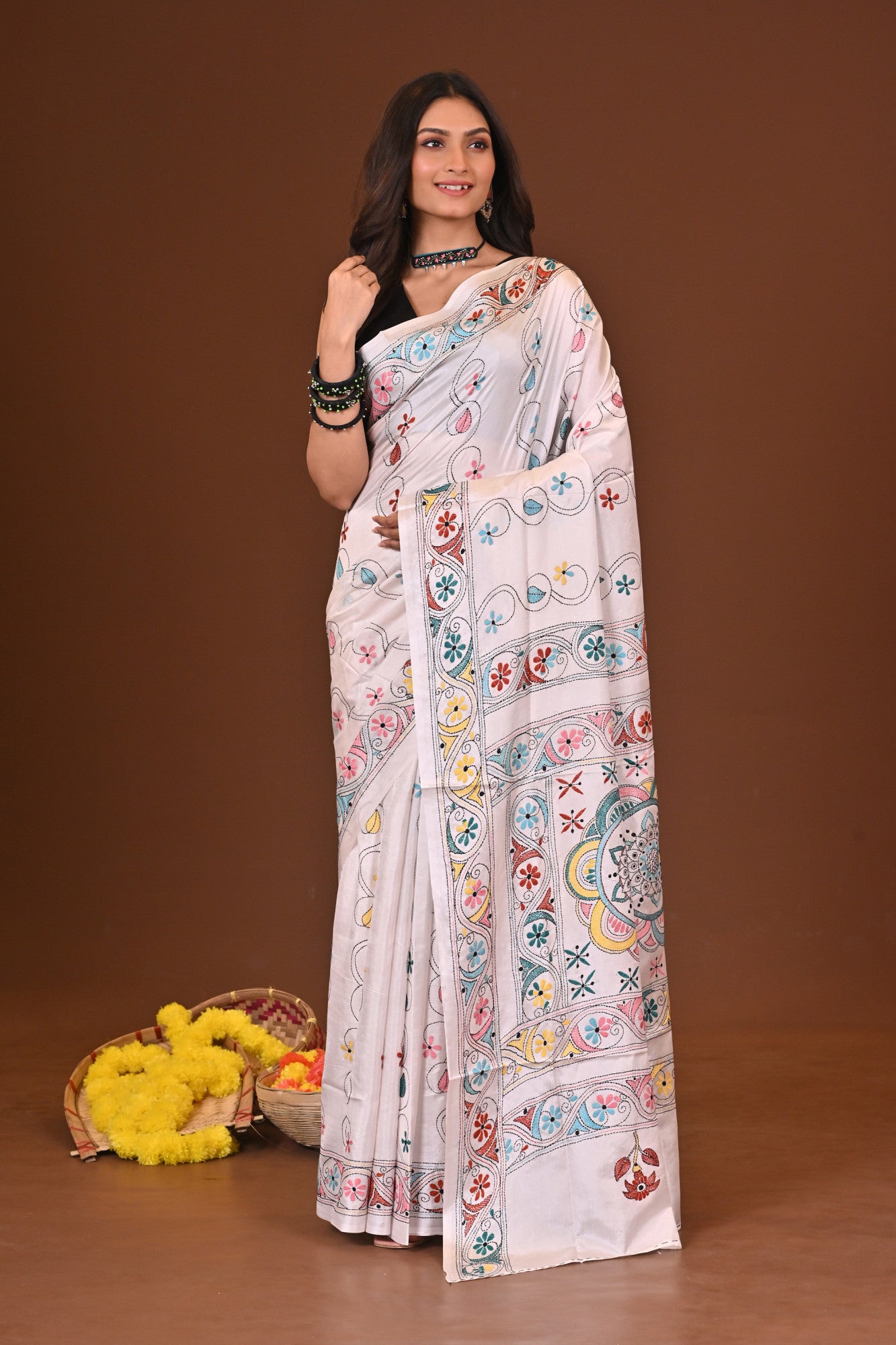 Rangmoni Blended Silk Kantha Saree Thumbnail