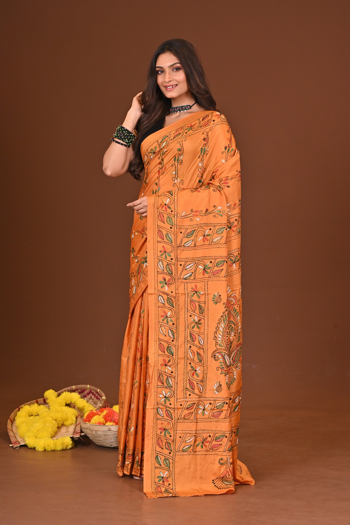 Roddurpriya Blended Silk Kantha Saree Thumbnail