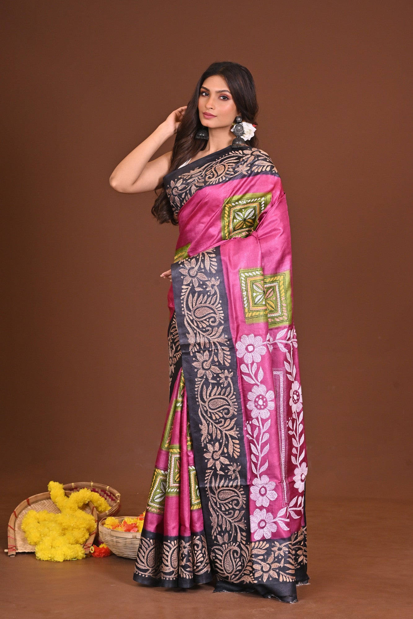 RONGTULIKA TUSSAR DIY KANTHA SAREE Thumbnail