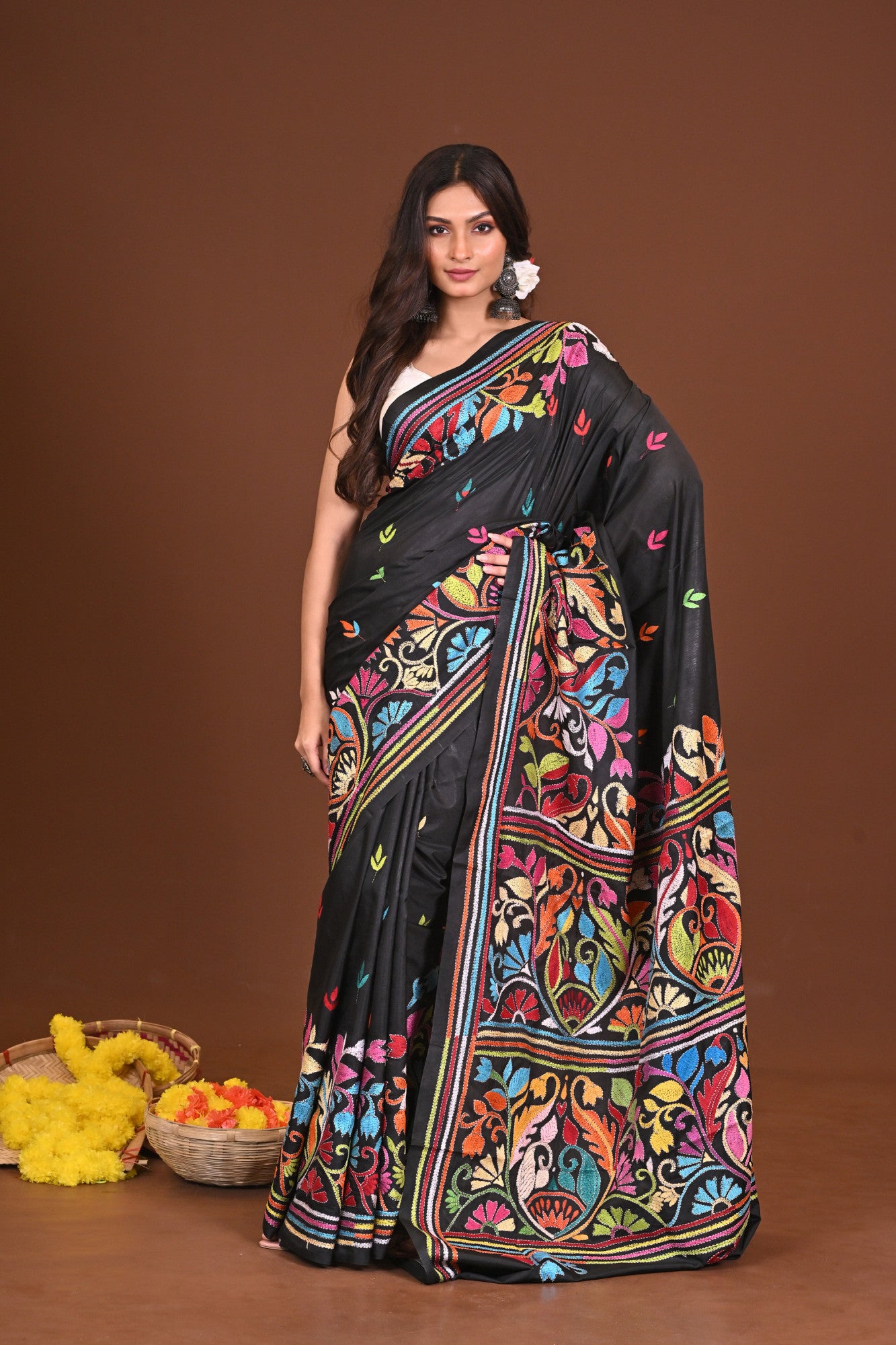 ROUDRORAJANI BLENDED SILK KANTHA SAREE Thumbnail
