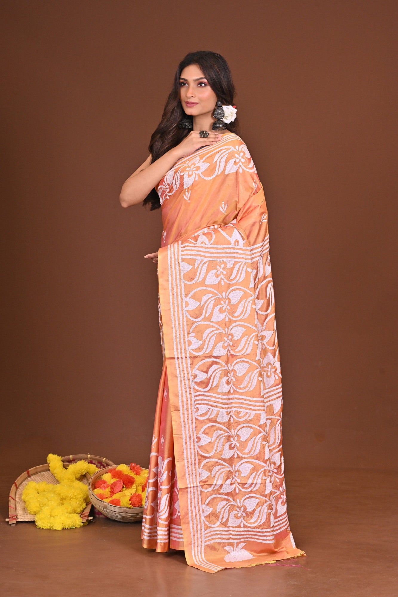 SHARODKOMOLIKA BLENDED SILK KANTHA SAREE Thumbnail