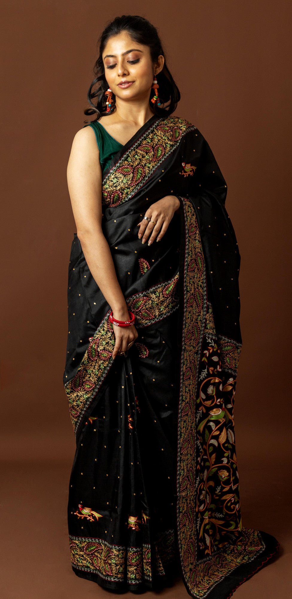 Silk Ari Kantha Saree