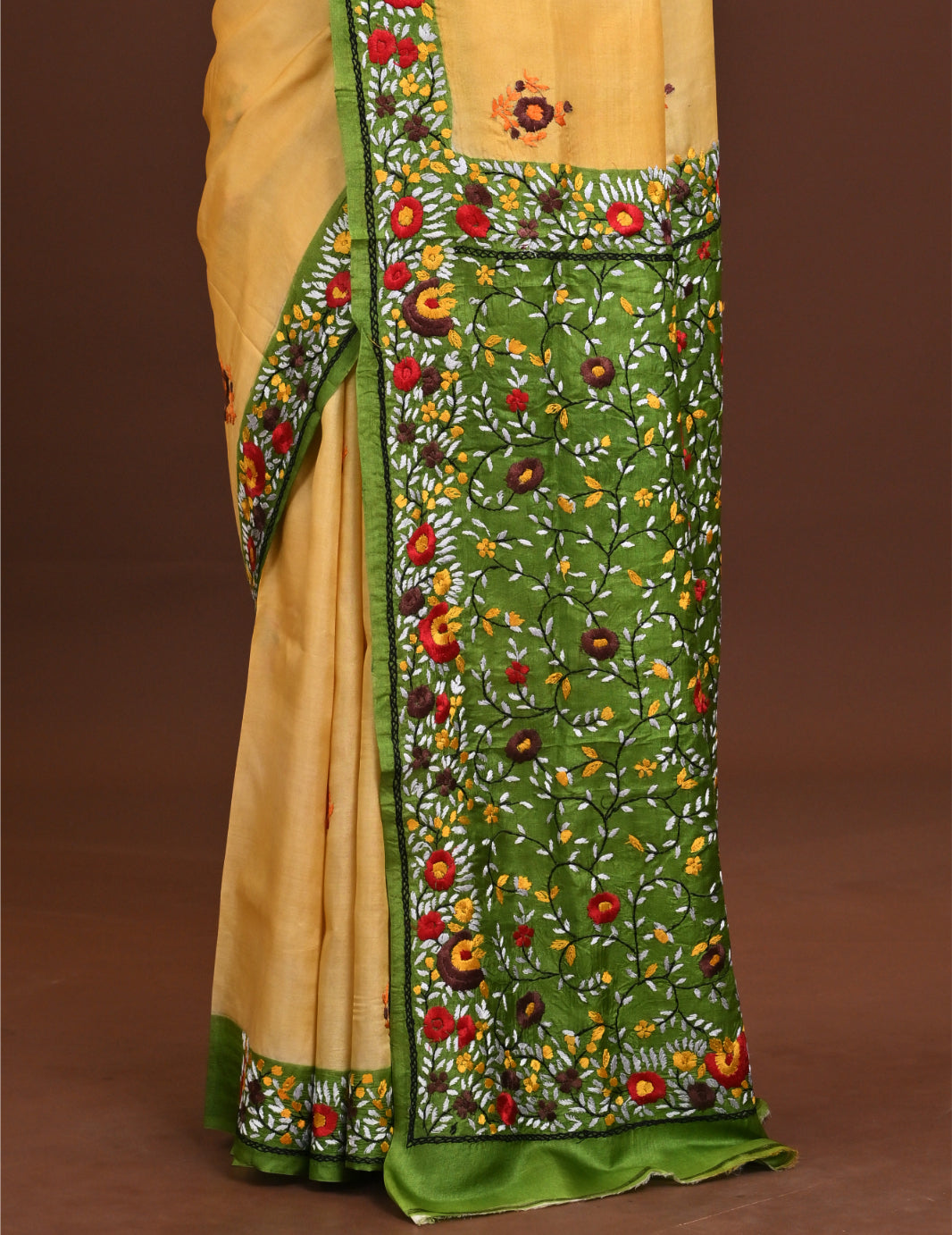 Silk Jalchuri Allover Kantha Saree Thumbnail