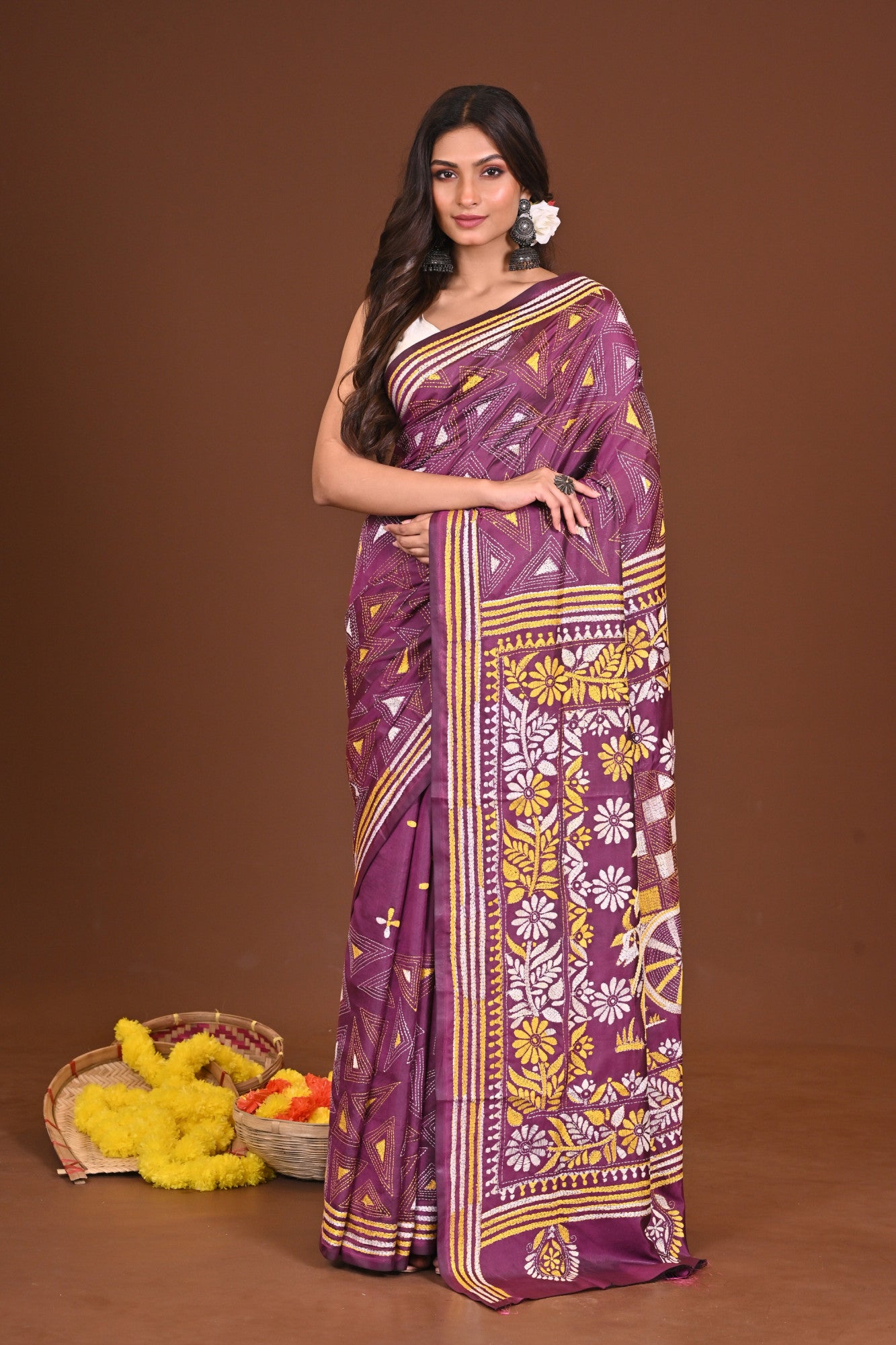 SMRITI BLENDED SILK KANTHA SAREE