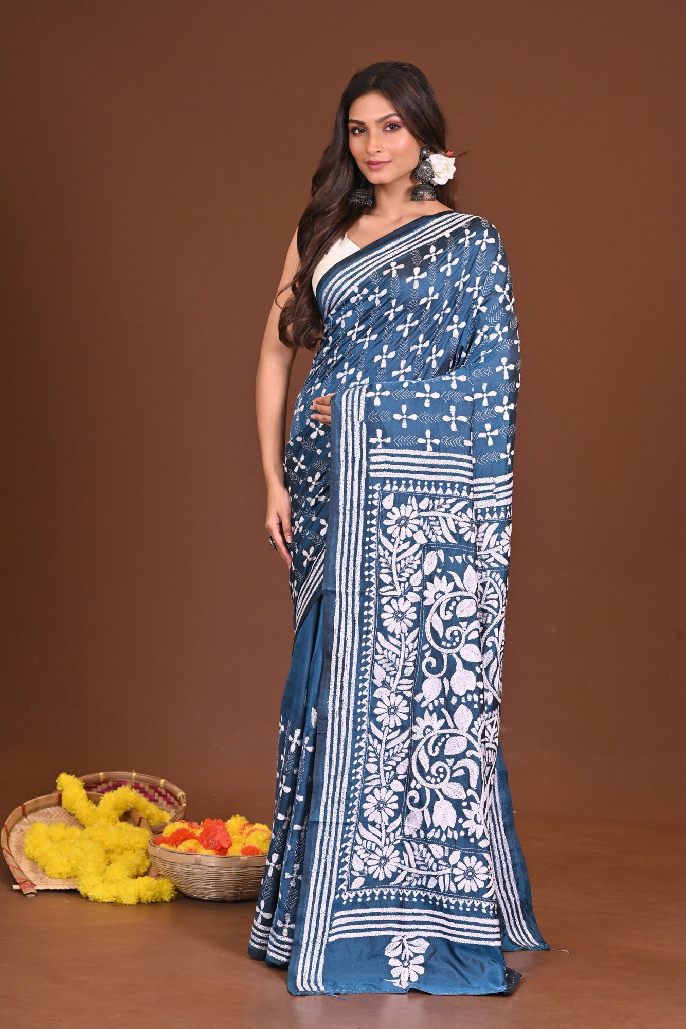 TITHITARANGA BLENDED SILK KANTHA SAREE