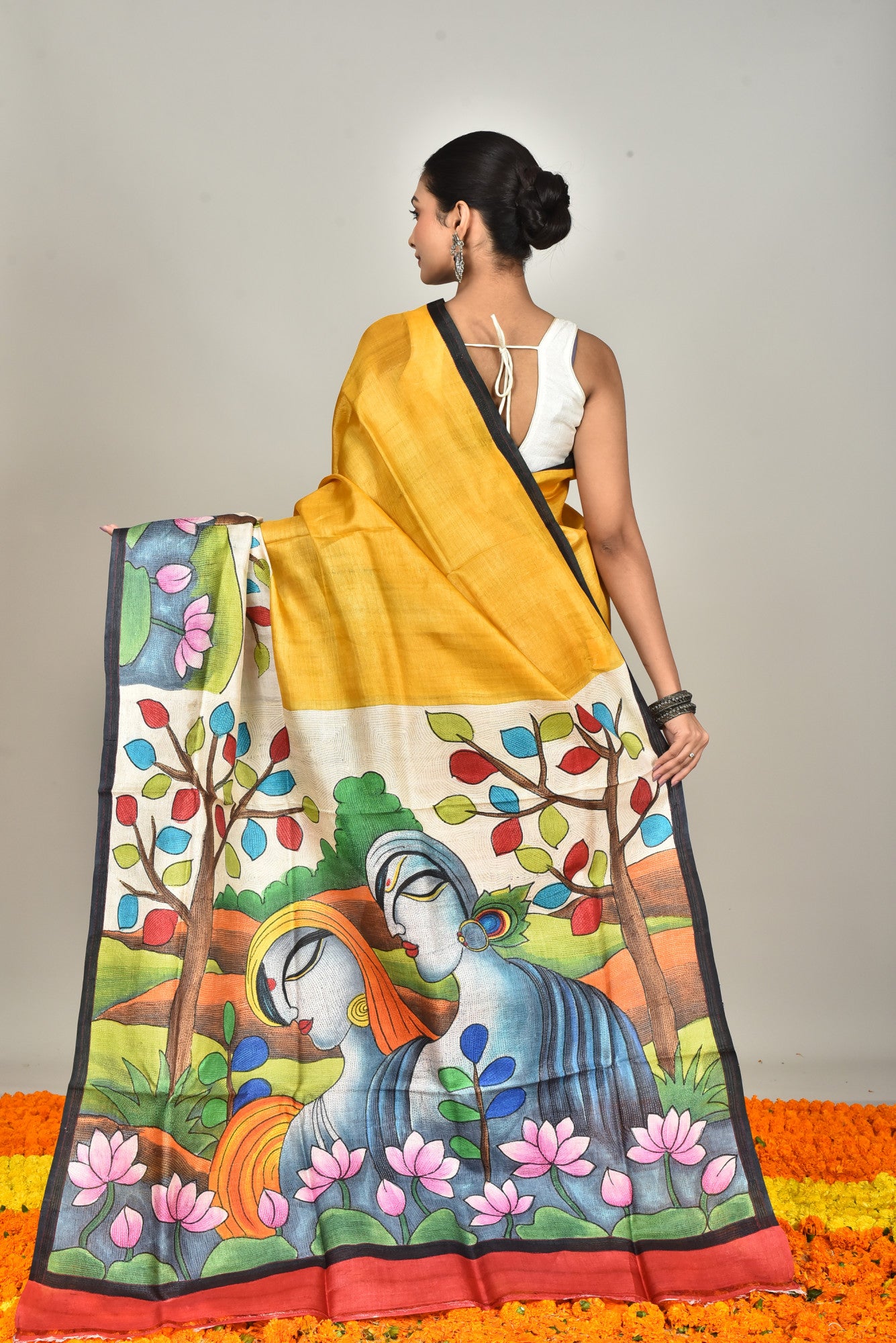 TUSSAR HAND PRINT SAREE Thumbnail
