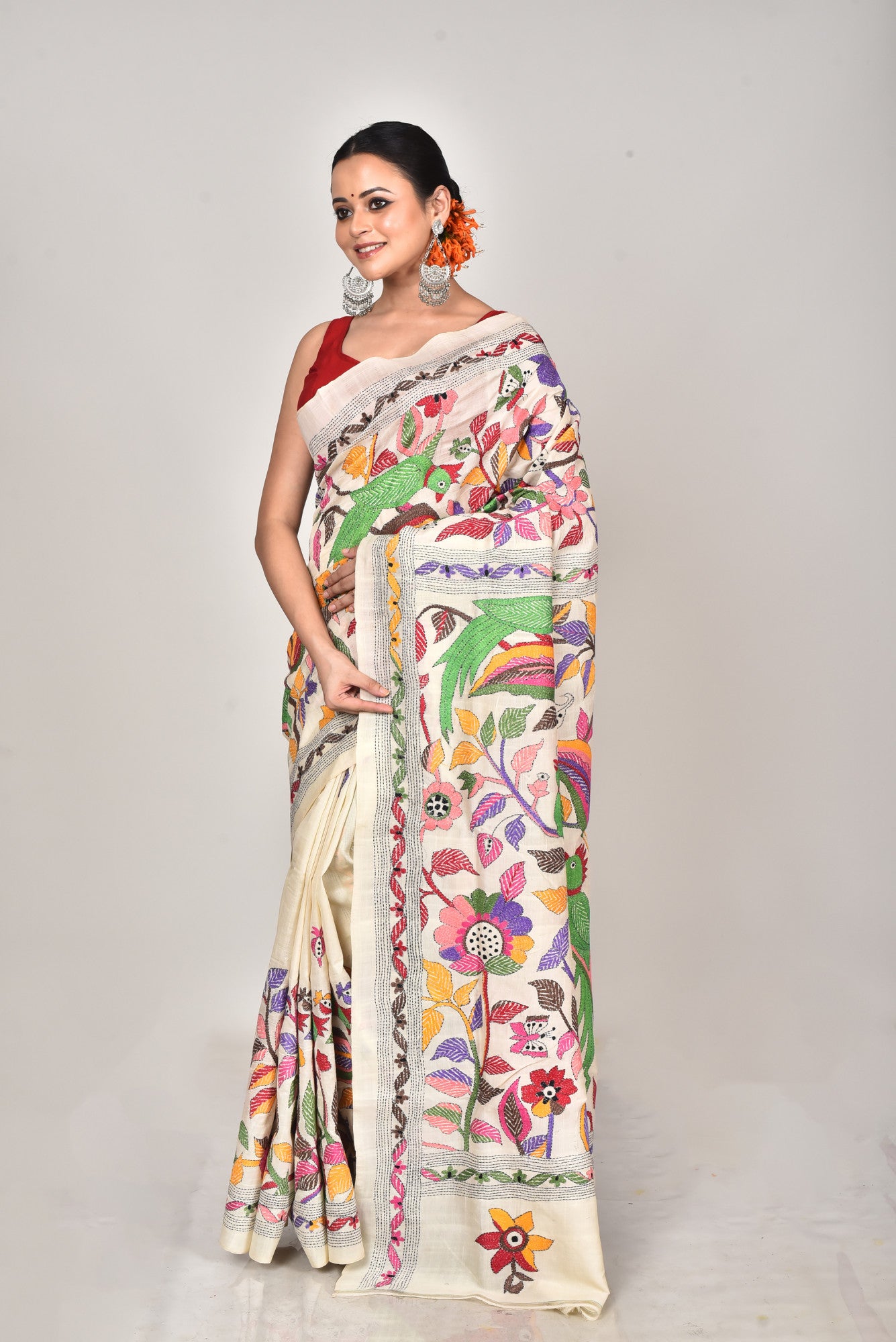 TUSSAR SILK KANTHA SAREE Thumbnail