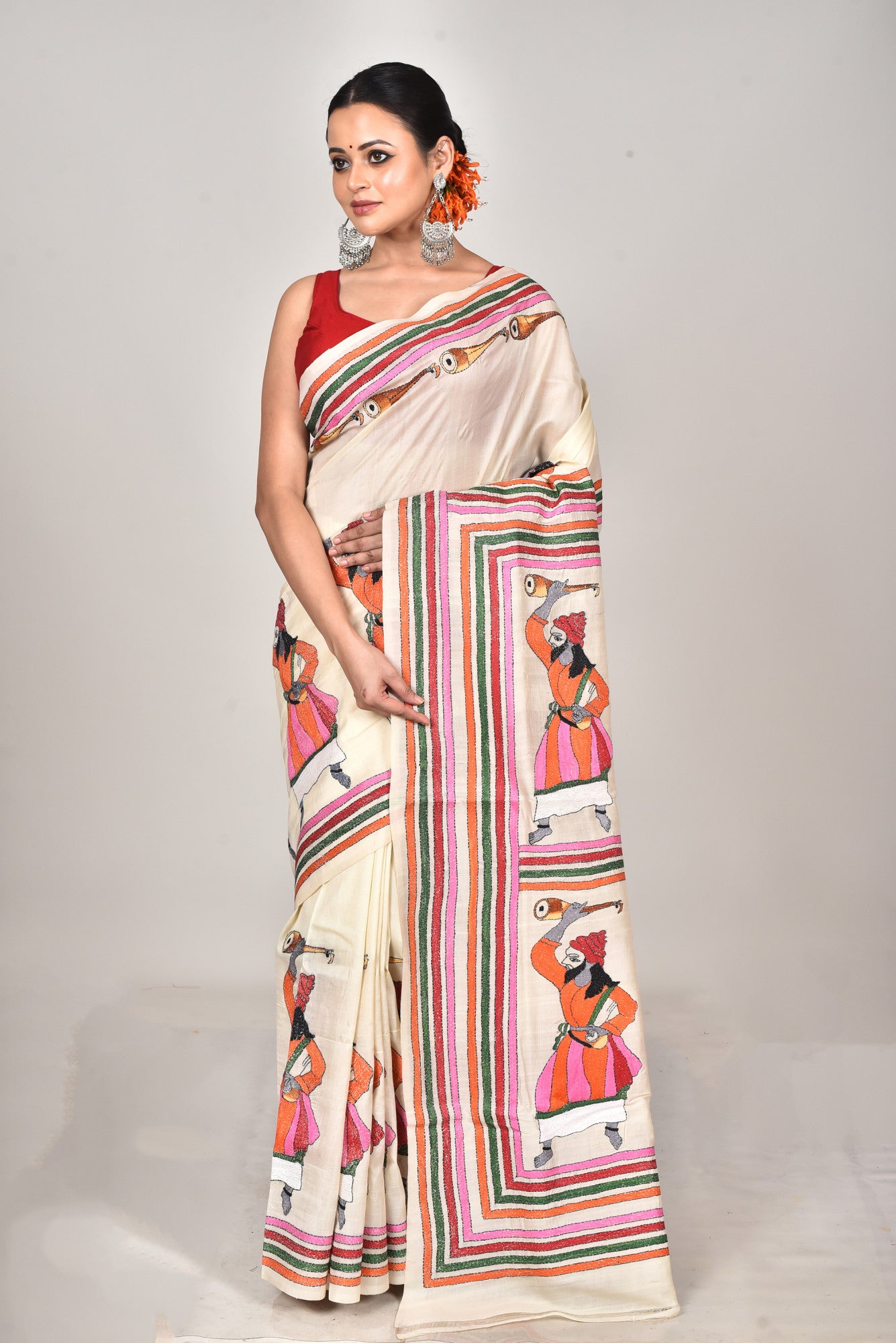 TUSSAR SILK KANTHA SAREE