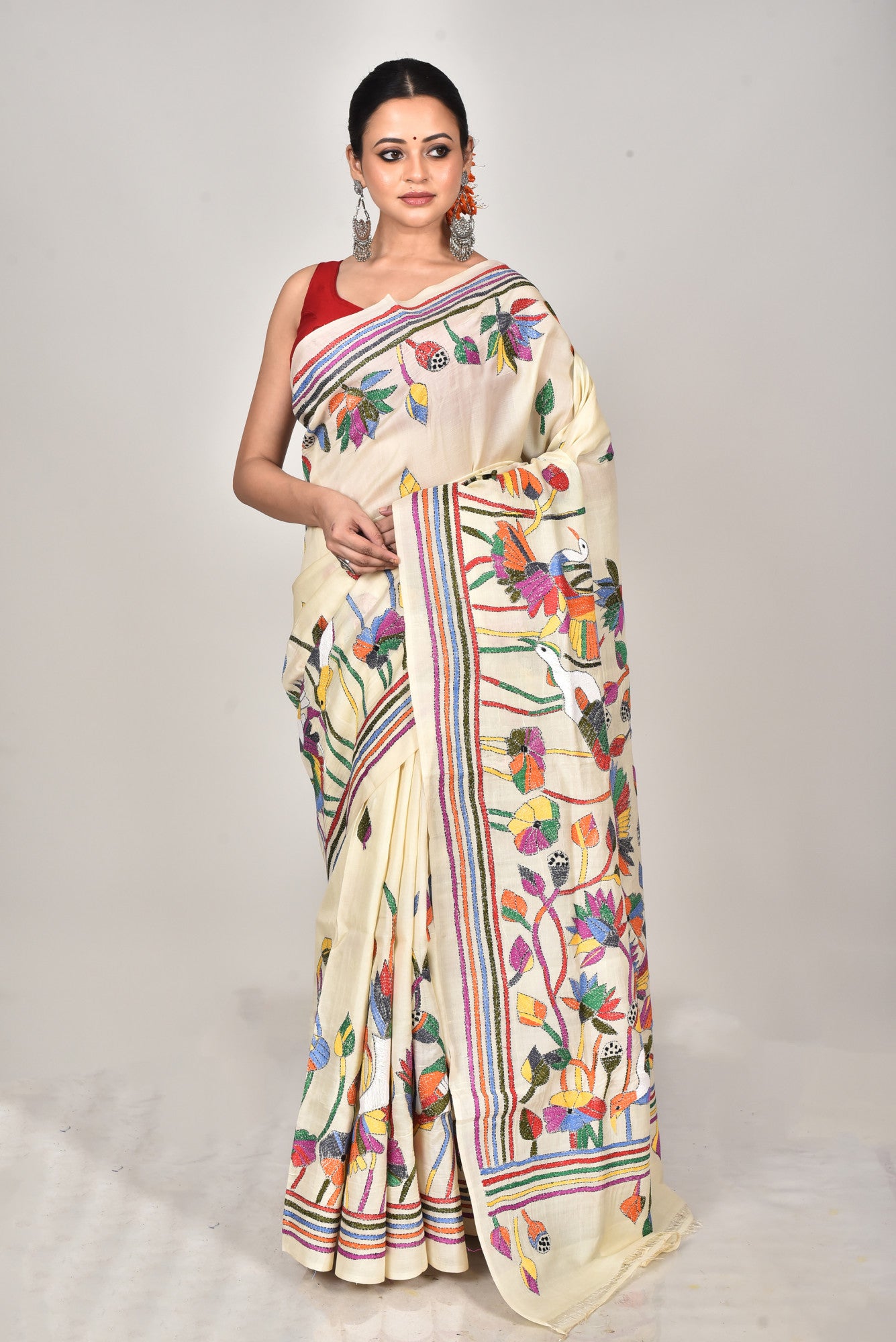 TUSSAR SILK KANTHA SAREE