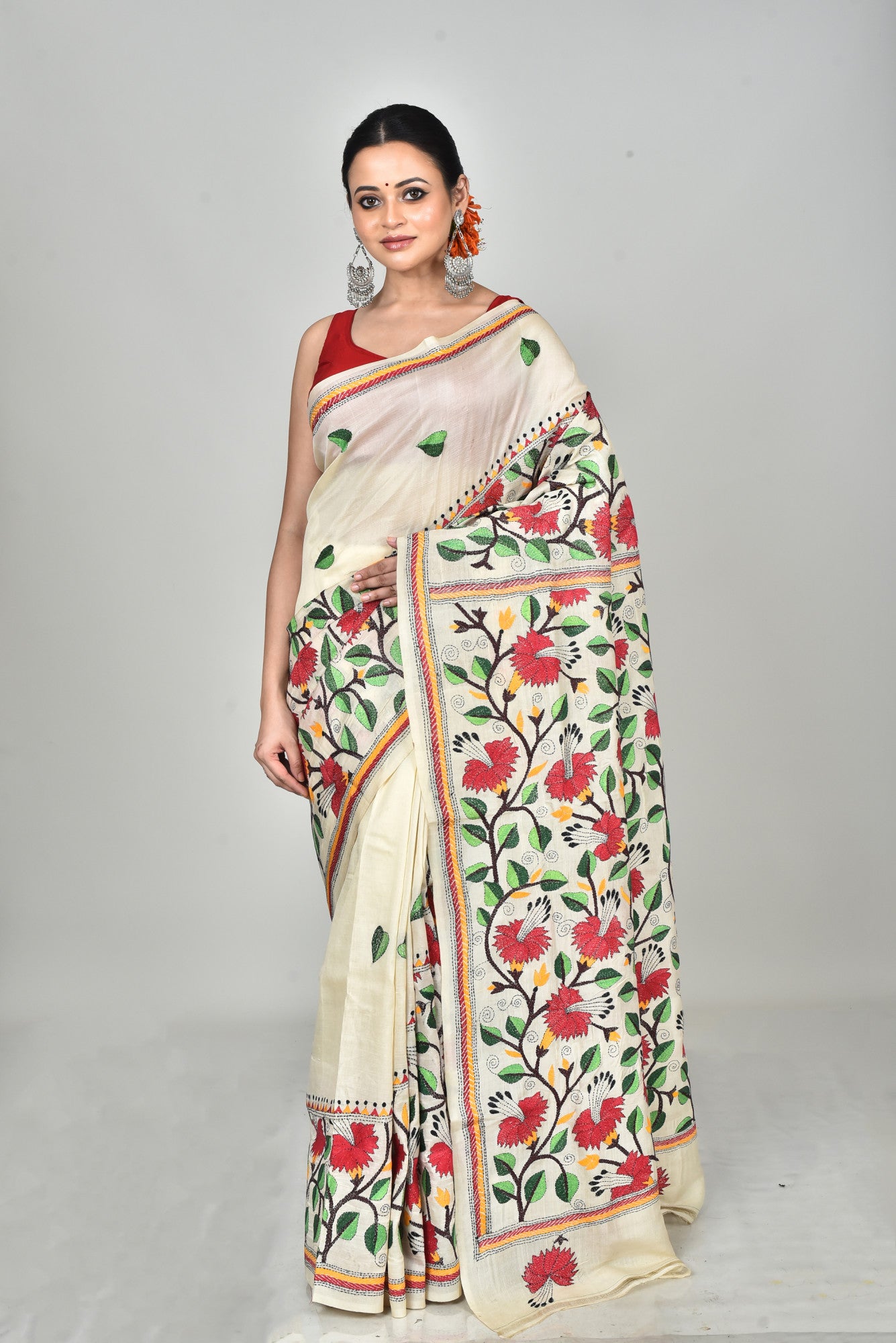 TUSSAR SILK KANTHA SAREE