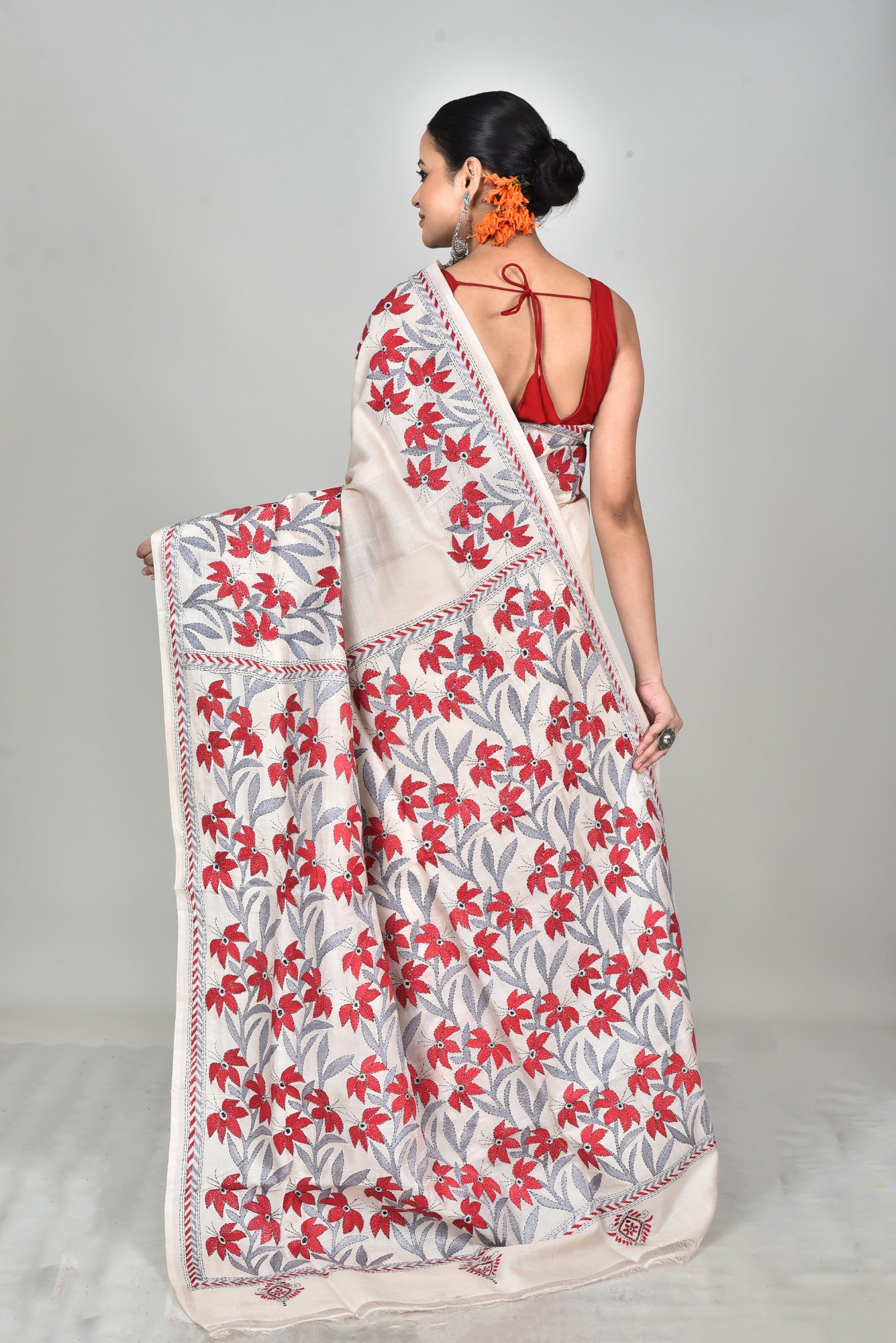 TOSSOR DYE BLOCK KANTHA SAREE