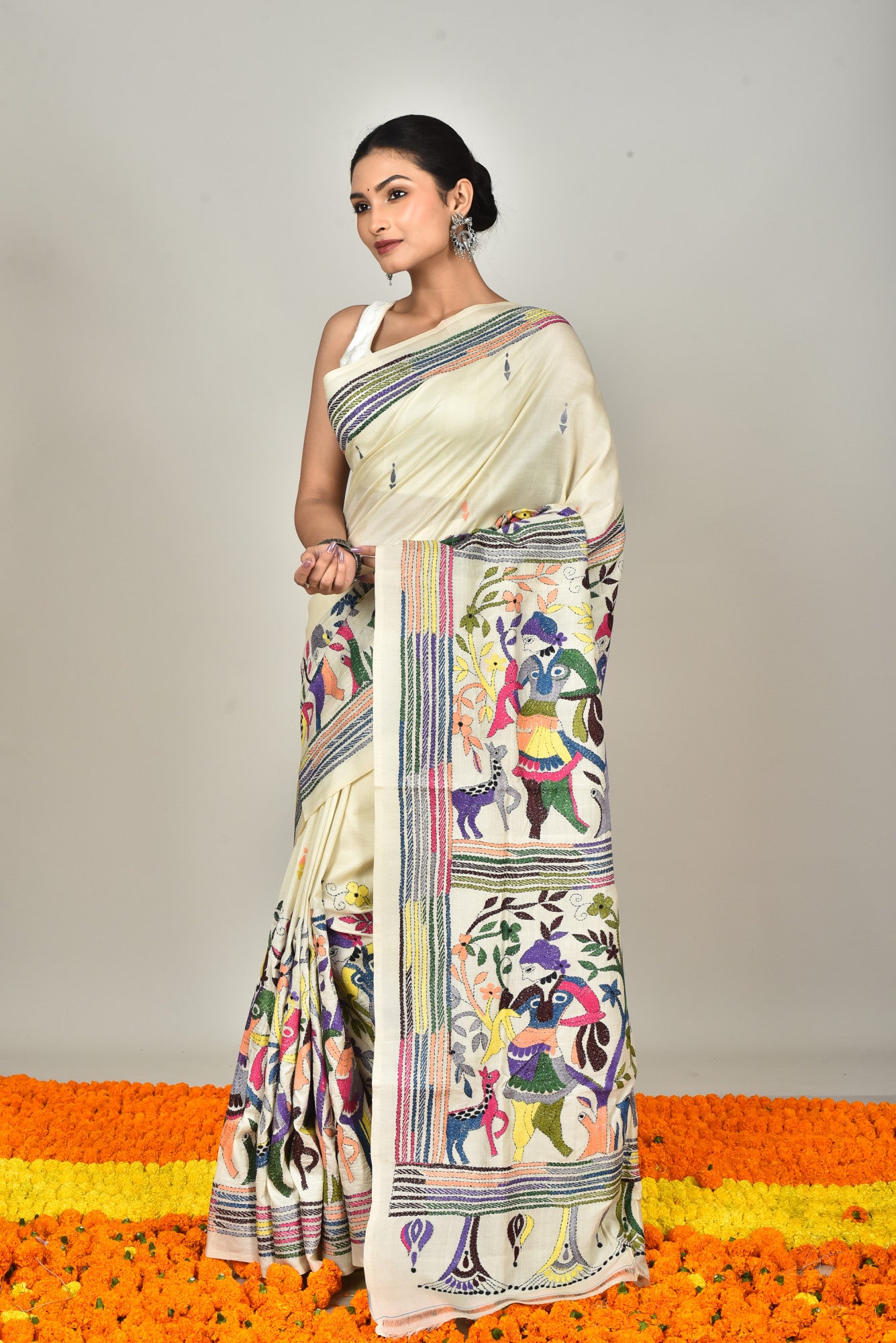 TUSSAR SILK KANTHA SAREE Thumbnail