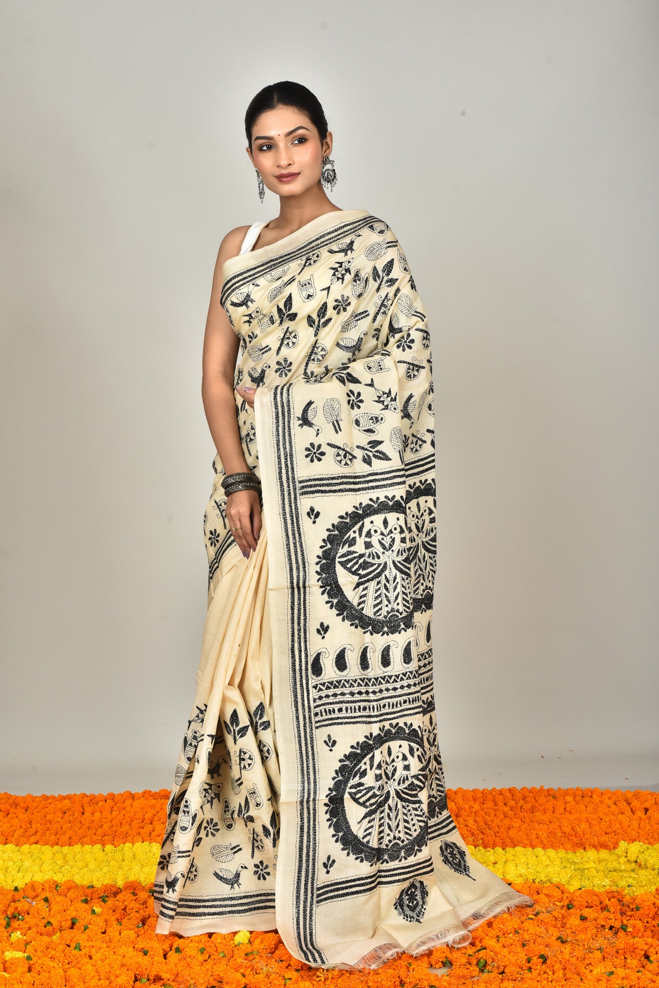 TUSSAR SILK KANTHA SAREE Thumbnail