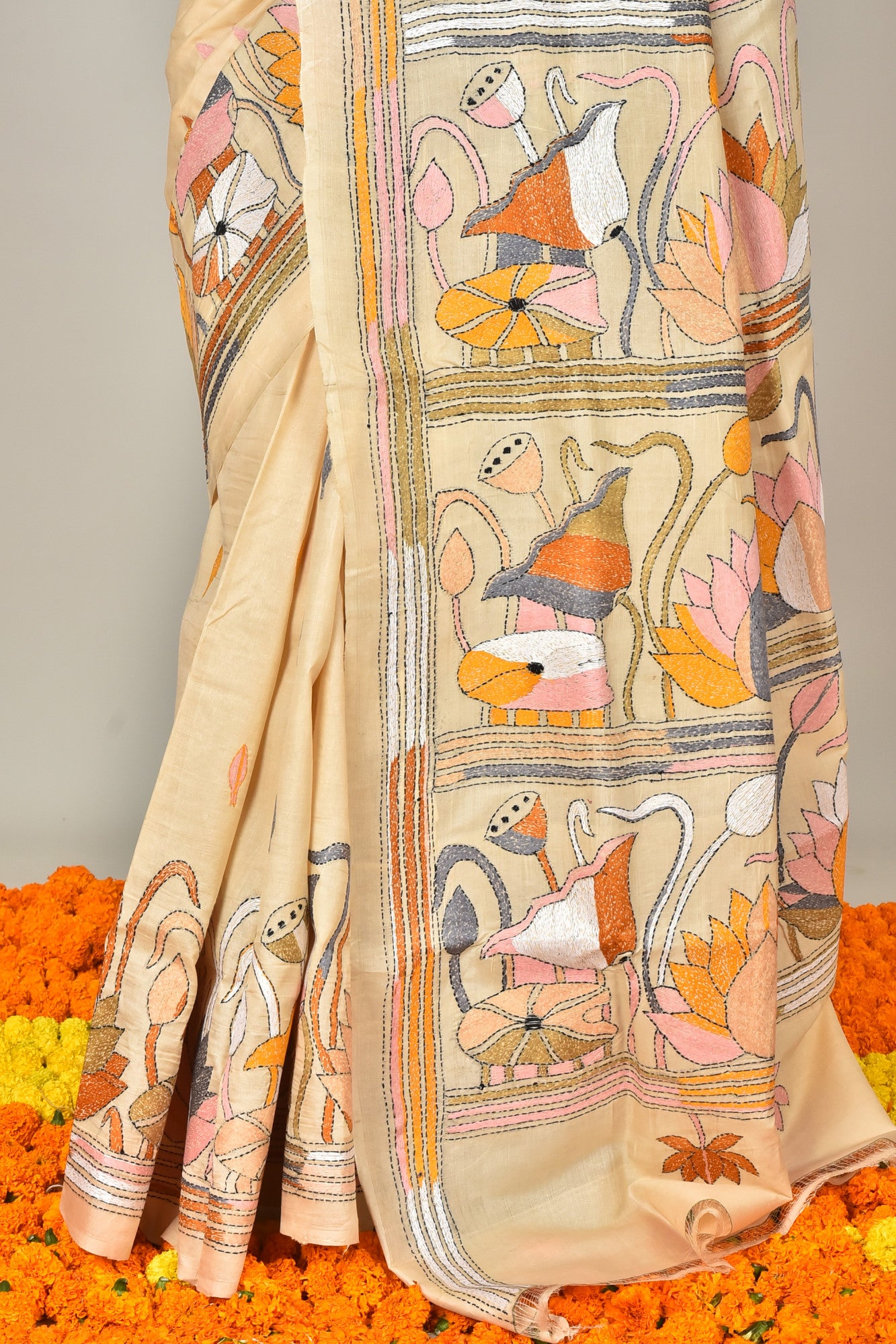 TUSSAR FUSION KANTHA SAREE