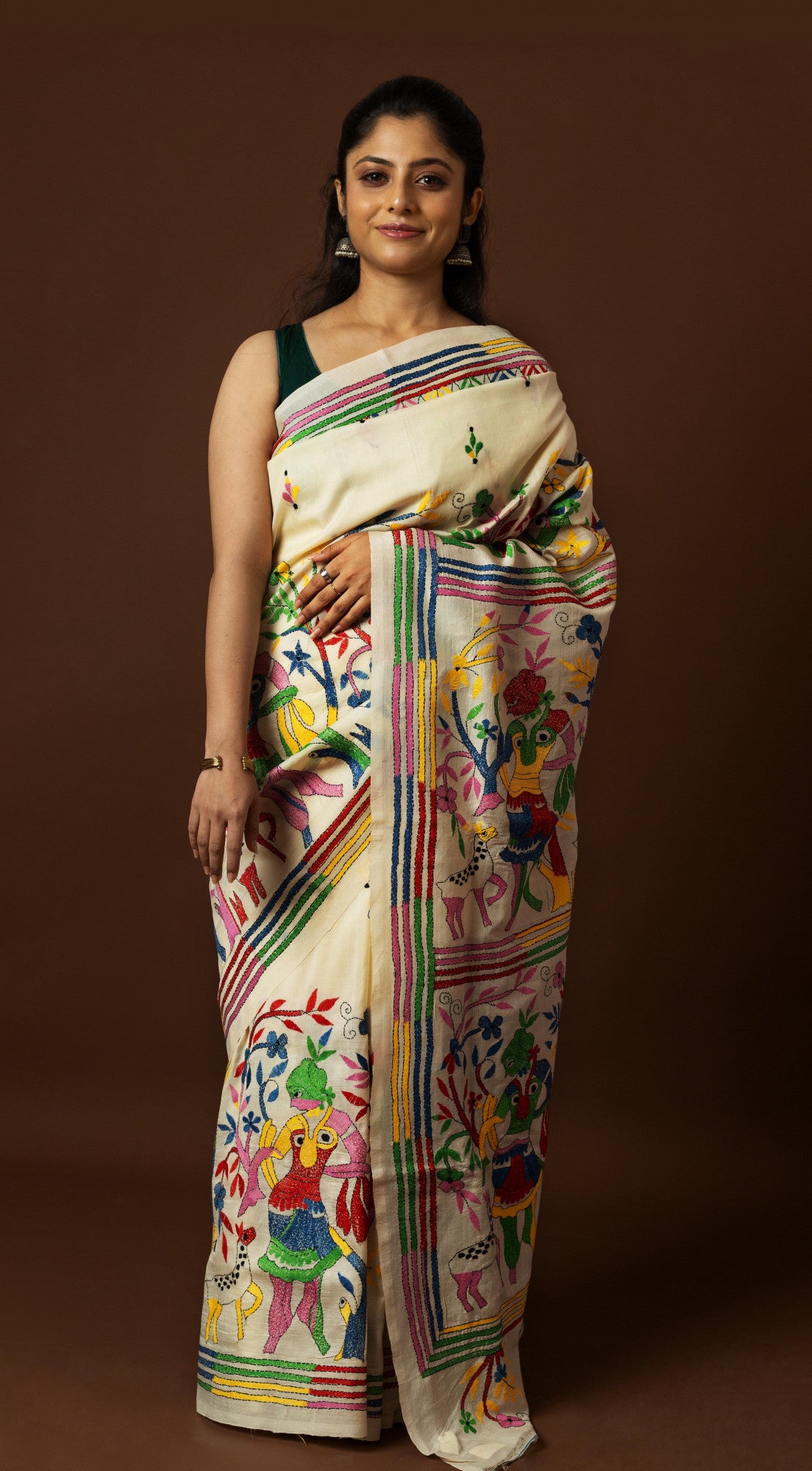 Tussar Silk Kantha Saree