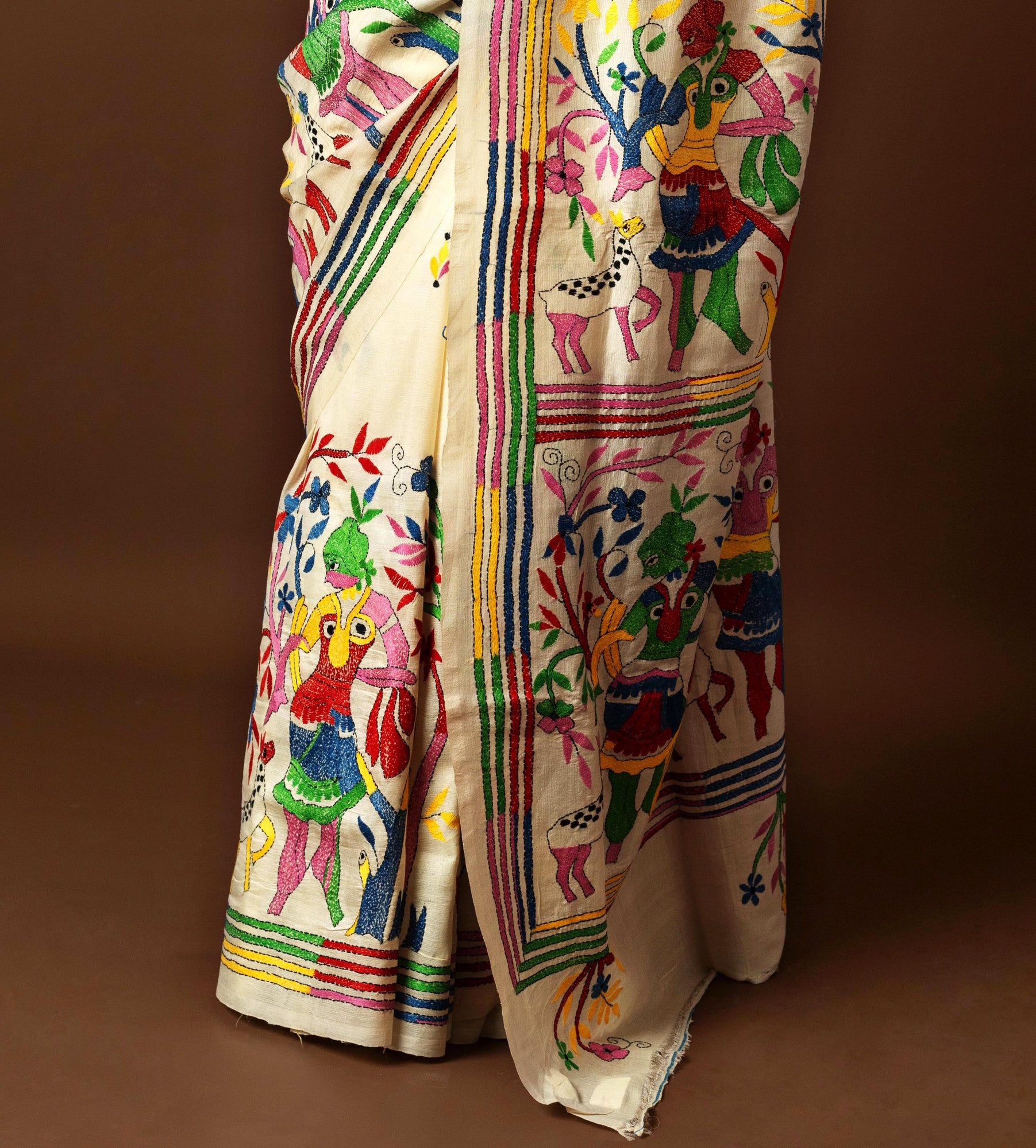 Tussar Silk Kantha Saree Thumbnail