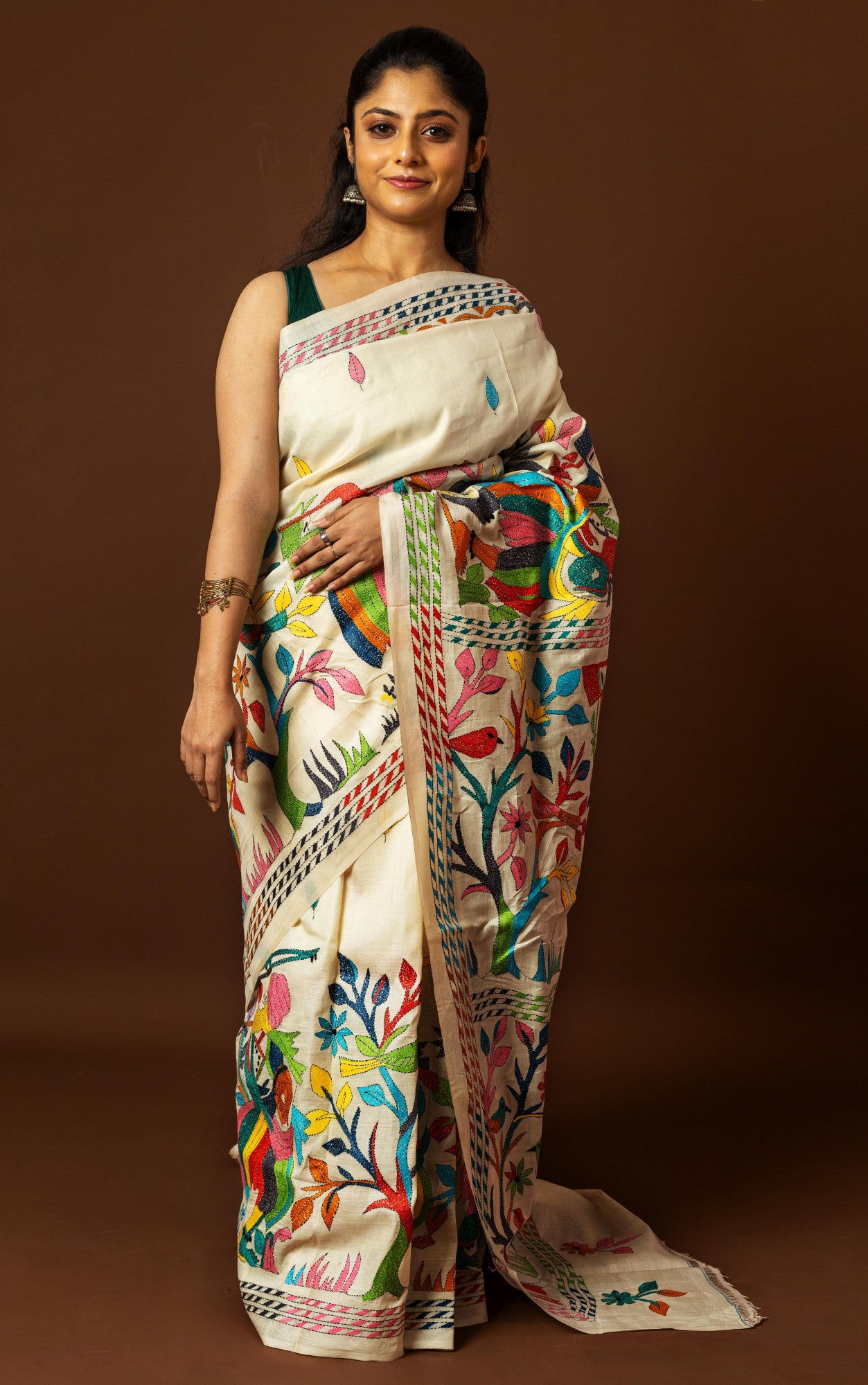 Tussar Silk Kantha Saree Thumbnail