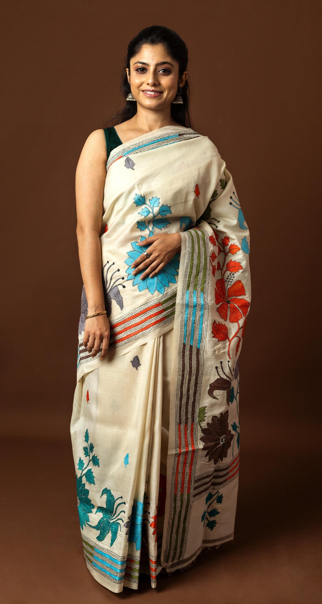 Tussar Silk Kantha Saree