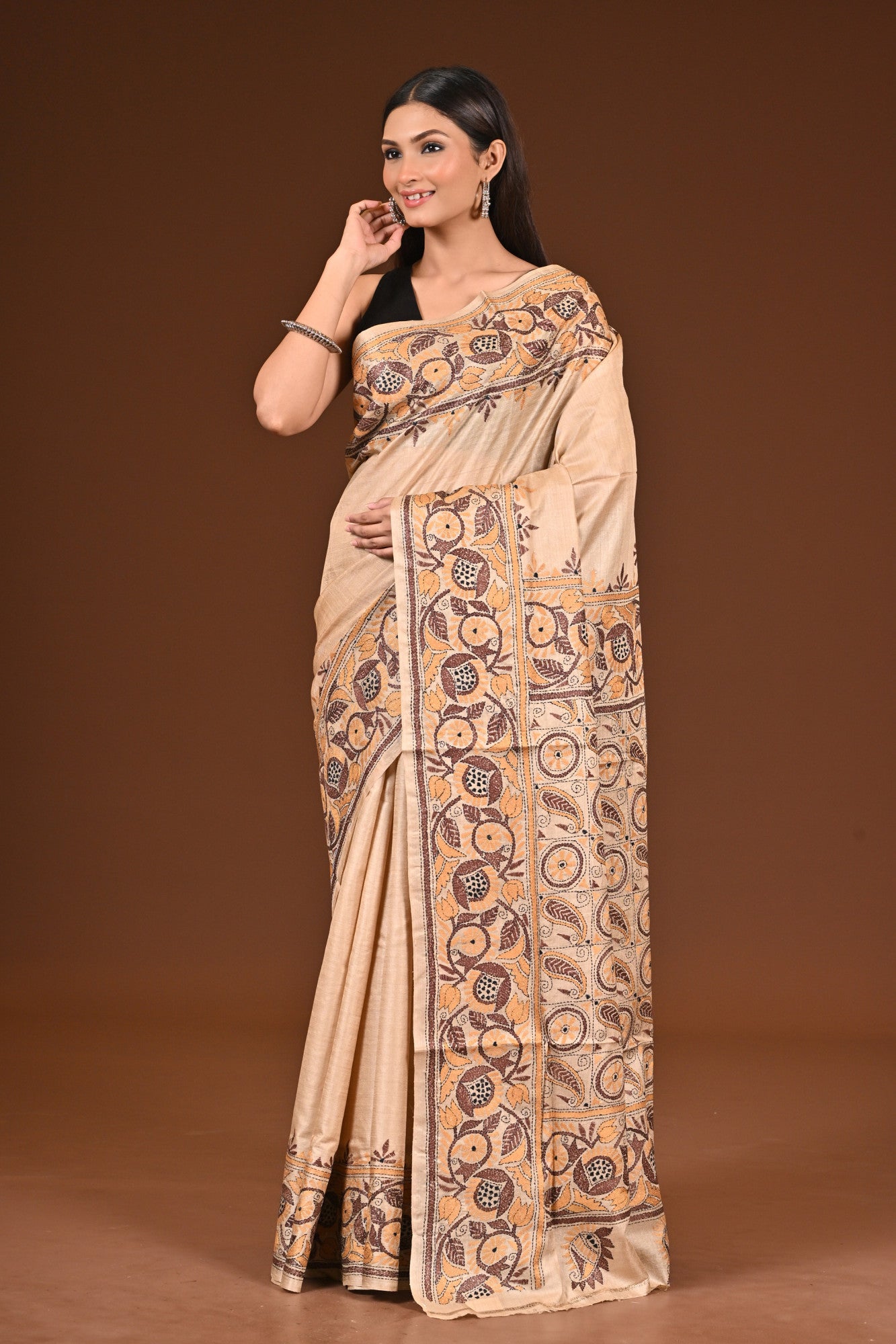 TUSSAR SILK KANTHA SAREE Thumbnail